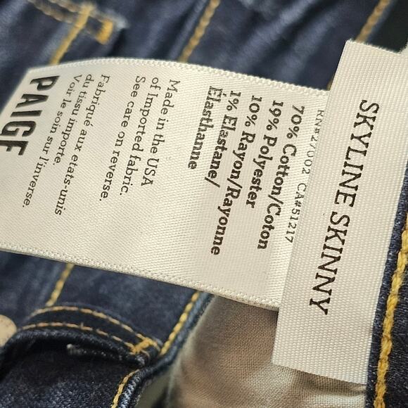 Paige Skyline Skinny 31 Women’s Stretch Denim Dark Blue Wash Designer Western - Picture 7 of 10